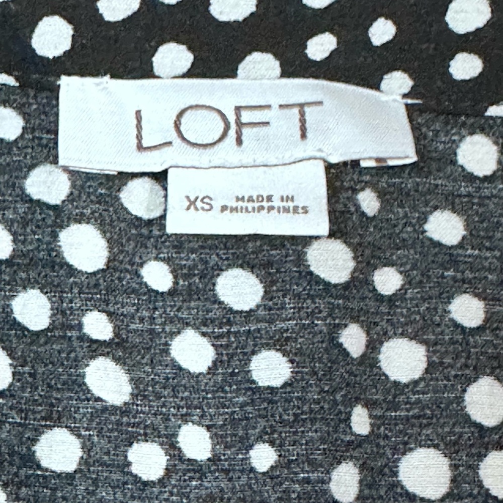 Loft Polka Dot Mock Wrap Tie Front Romper - Picture 9 of 13